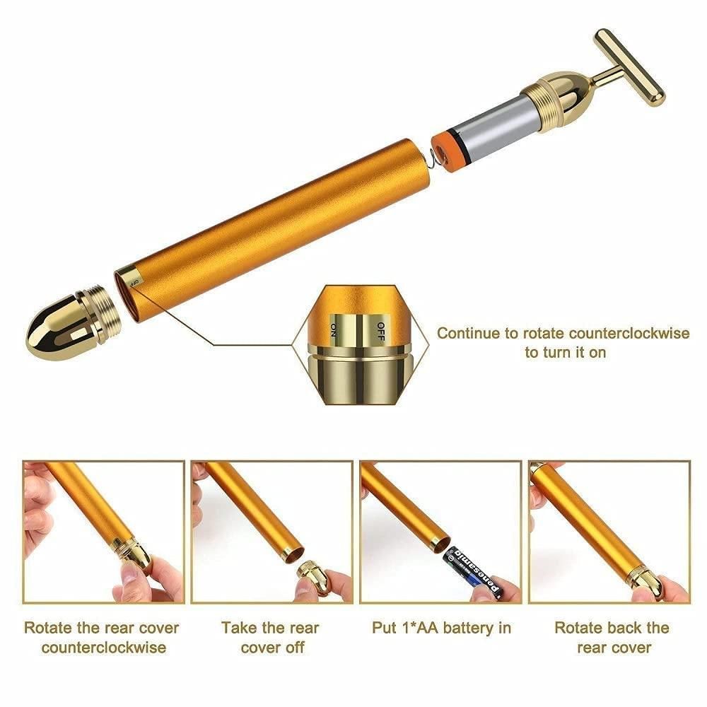 24K Gold Electric Facial Massager