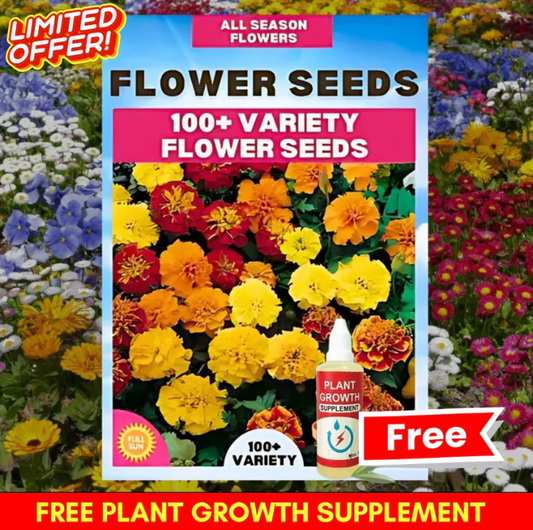 Italian Premium Flower Seeds(Pack of 100) & Plant Growth Supplement(Free)